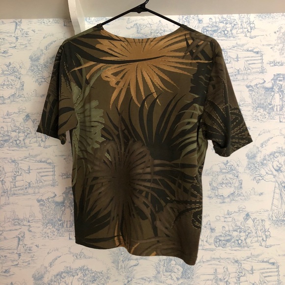 green and gold palm leaf t shirt - Picture 2 of 2
